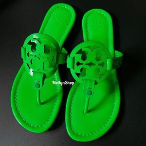 🔥RARE Tory Burch Fluo Green Miller Sandals 8.5